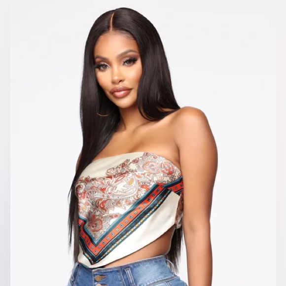 Fashion Nova Tops - Fashion Nova Never Enough Of You Top - Champagne Silk Scarf Top Size S/M